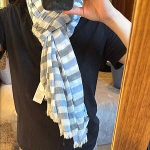 Blue and White Checkered Scarf, made by GAP